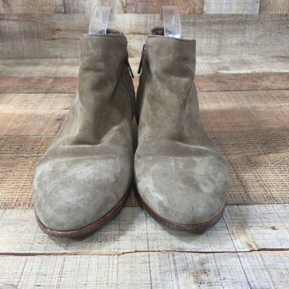 Sam Edelman Petty Tan Leather Zip Up Ankle Booties Womens 9 M Heeled Boots - Picture 2 of 11